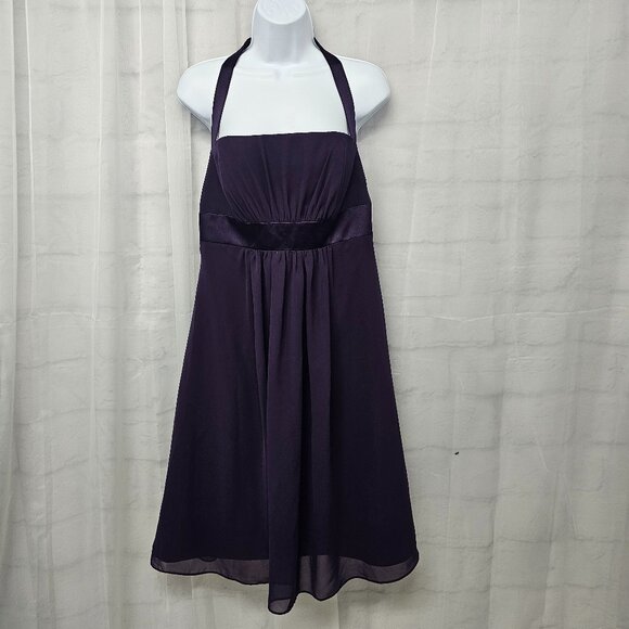Alfred Angelo Dress Purple Backless Formal Chiffon Satin Coquette Fairy S - Picture 1 of 9